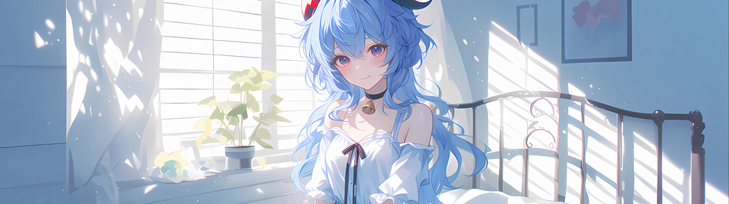 原神甘雨高清双屏壁纸 3840x1080 阳光房间 电脑桌面下载