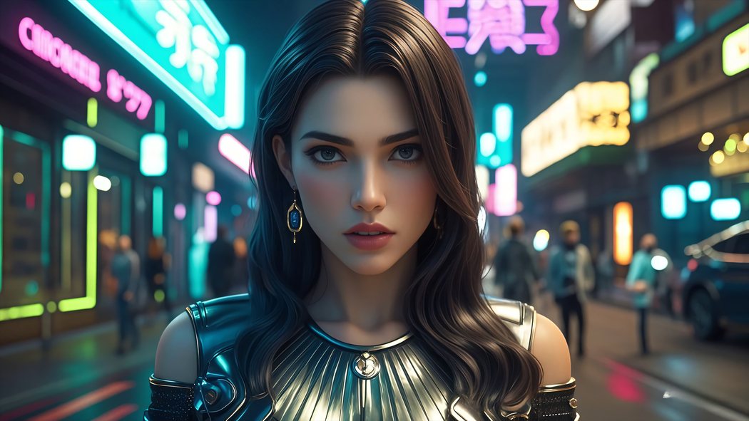 4K高清壁纸下载，街景少女与皮蛋瘦肉邹动漫图片 3840x2160