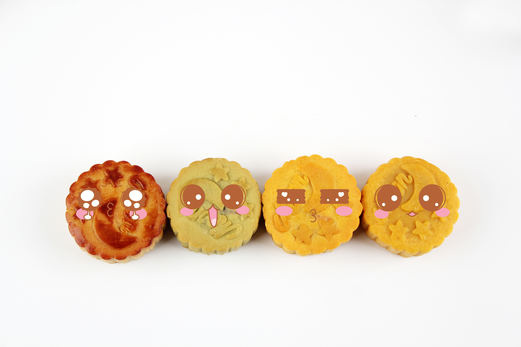 中秋节萌系月饼4K高清美食图片素材与壁纸，3000x2000分辨率下载