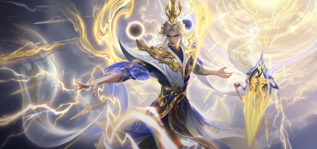 王者荣耀嬴政玄雷天君4K超清壁纸无水印下载，分辨率4591x2160