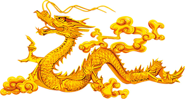 金龙高清PNG免扣素材，透明花纹装饰元素，设计图片下载