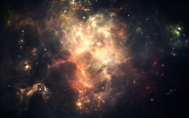 高清抽象梦幻黄色星空壁纸PNG透明背景素材下载