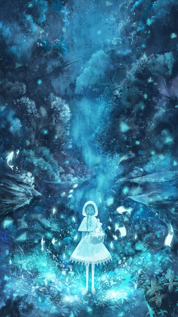 手绘夜晚寂静抽象梦幻PNG透明背景素材高清大屏下载