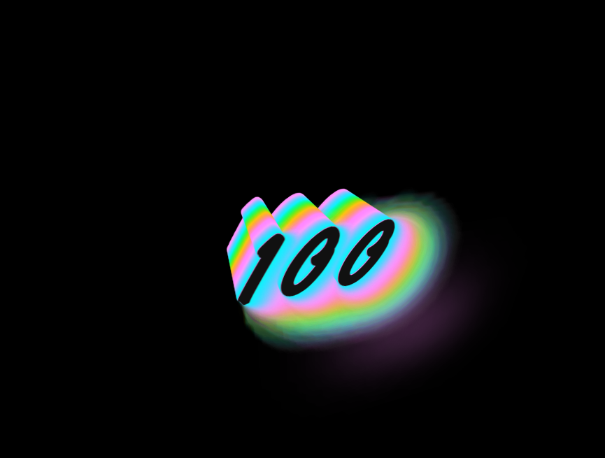 100文字设计，彩色css立体阴影效果