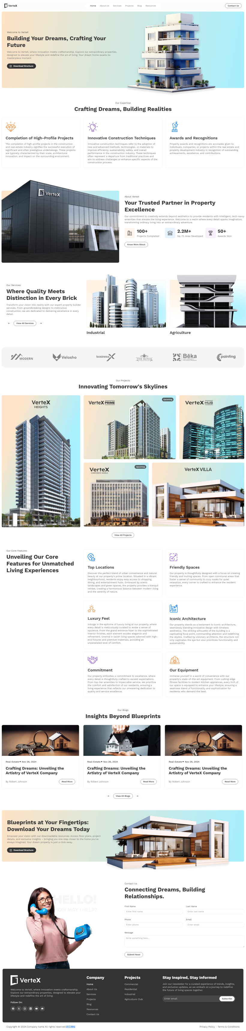 网页设计模板html代码，大气建筑设计公司网页设计