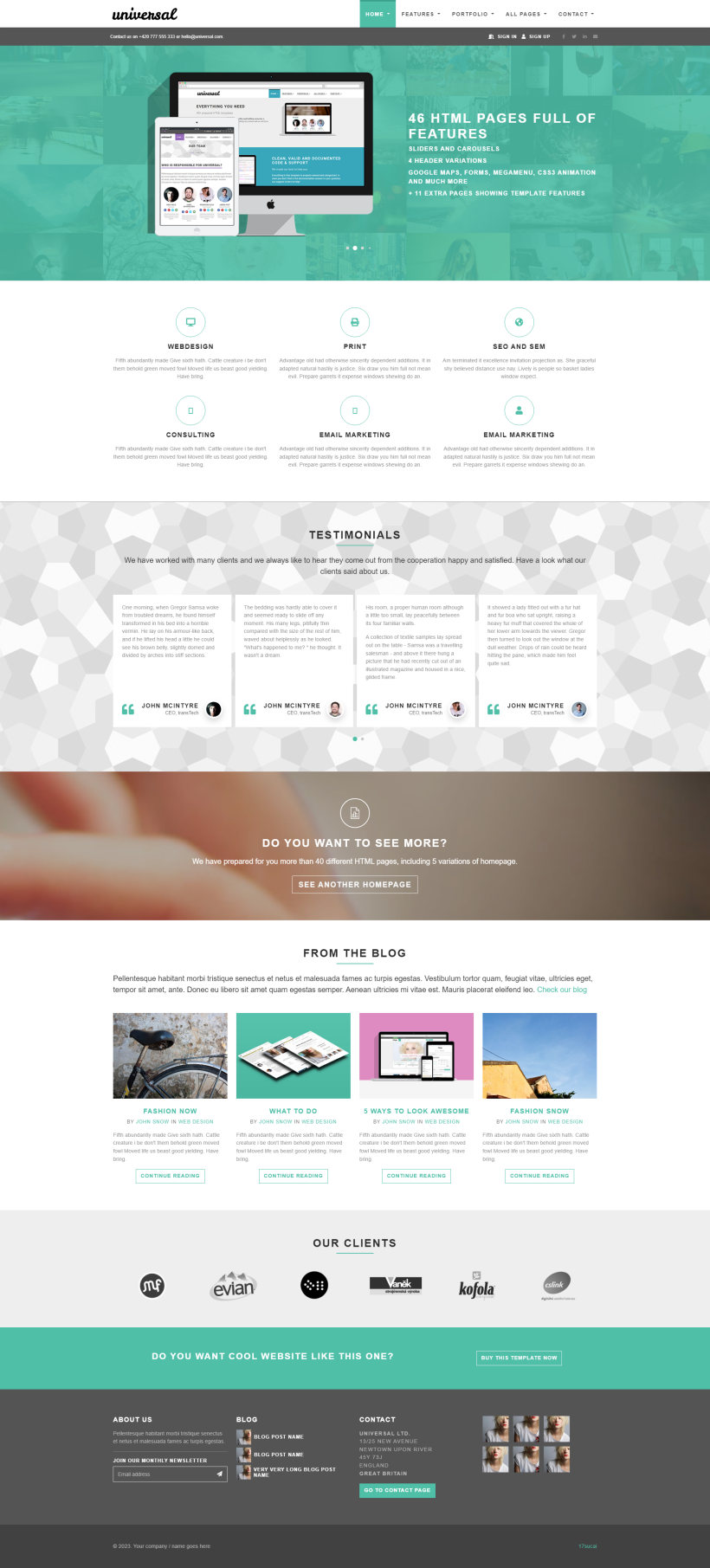 网站模板html，多功能商务网页制作