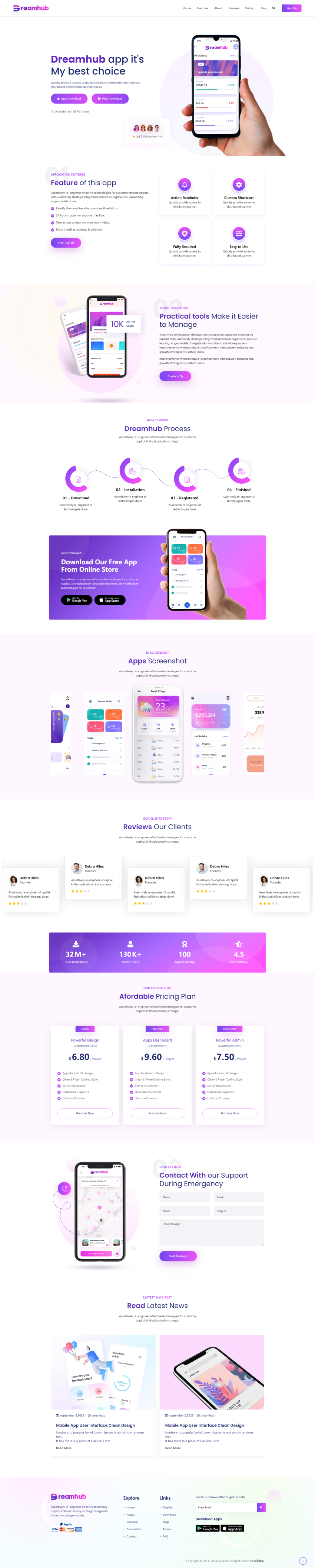 html+css网页设计，软件展示网站源码必备