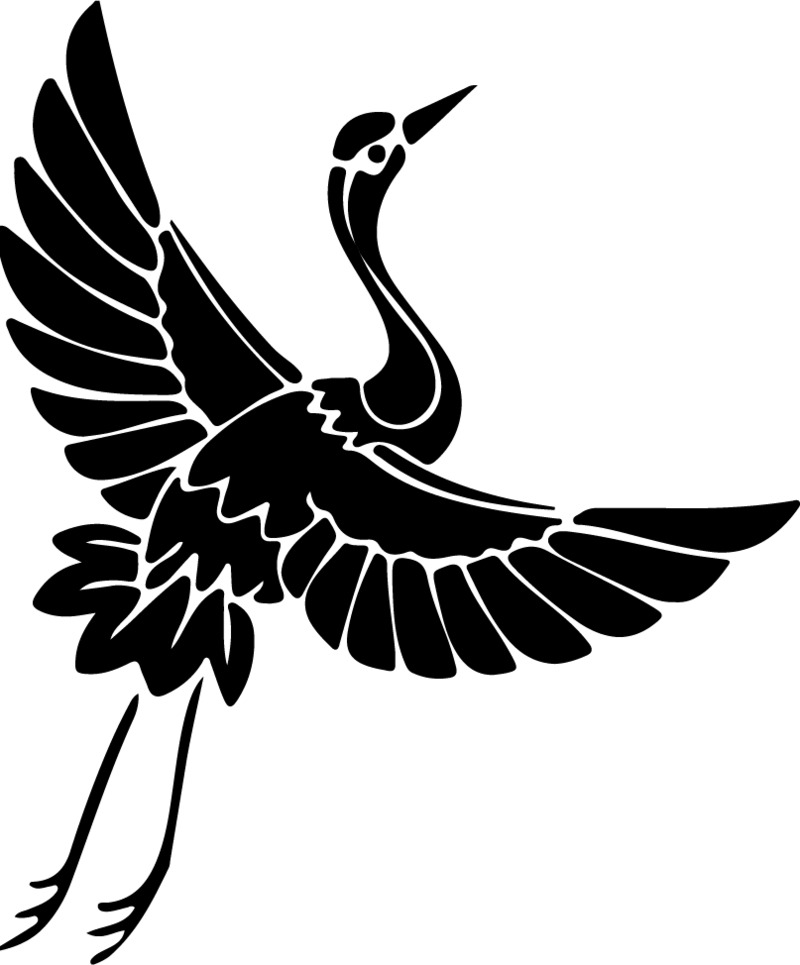 国潮古风仙鹤剪影PNG透明图片素材，高清动植物元素动物设计图下载