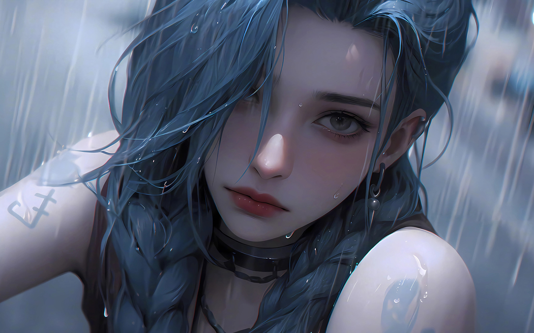 高清雨中金克丝壁纸 2880x1800 适配平板笔记本等便携设备 下载
