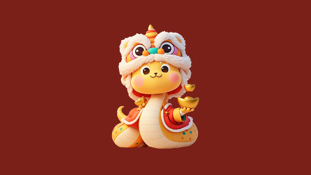 2025新年小黄蛇4K高清壁纸 3840x2160 下载
