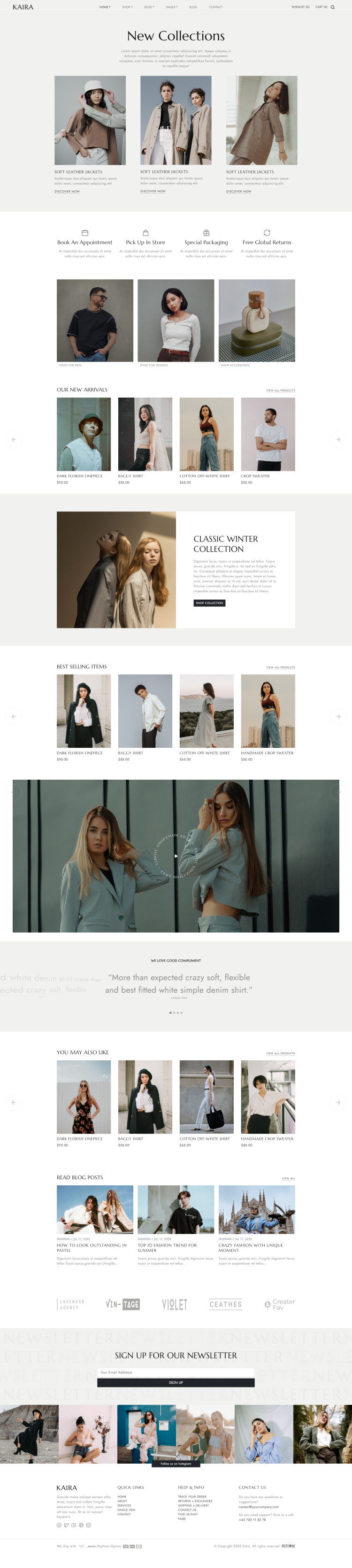 网页制作与设计，服装商城网页设计html+css模板