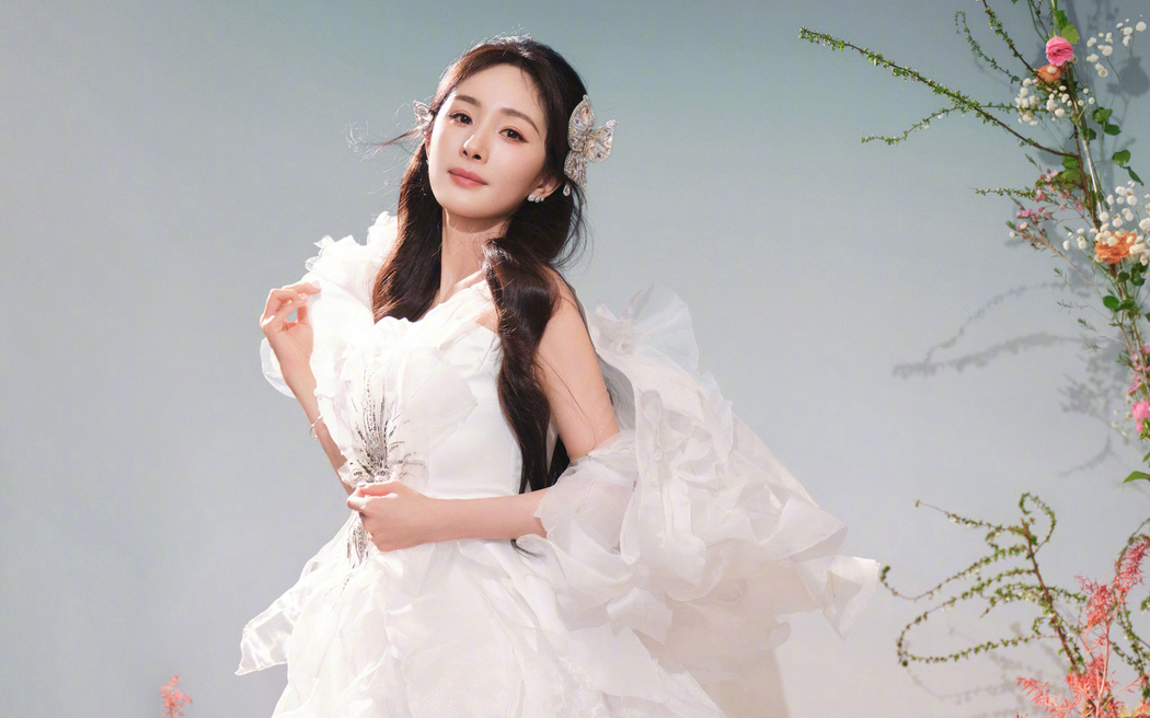 杨幂白色裙装唯美4K壁纸，高清3840x2400美女图片下载
