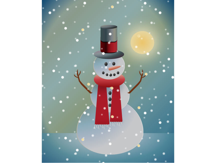 雪人插画图设计，雪天动态图片唯美素材