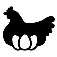 高清母鸡手绘下蛋PNG透明图片素材，墨迹笔触装饰元素，免费下载