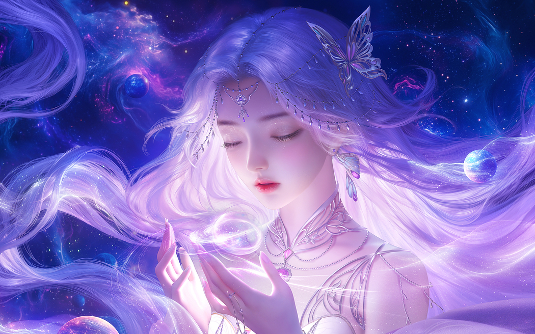云曦闭眼唯美超清壁纸，3200x2000分辨率，适配平板笔记本等便携设备下载