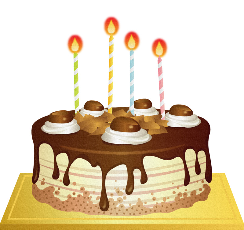 高清PNG透明素材，手绘卡通巧克力生日蛋糕设计元素下载