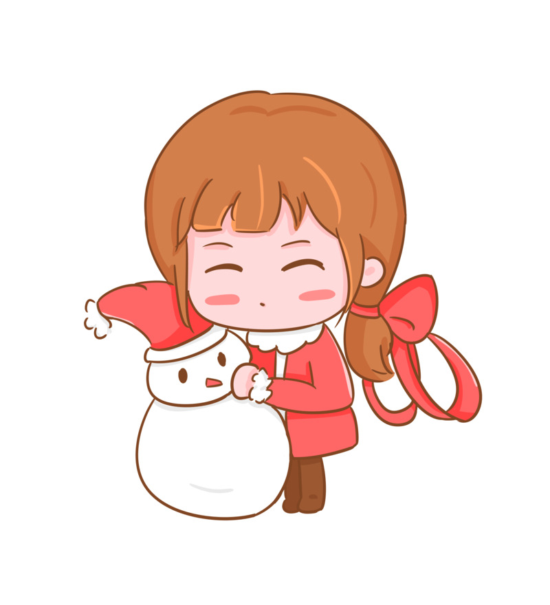 圣诞小孩与雪人高清PNG透明素材，节日元素设计下载