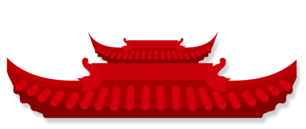 中国风插画宫殿屋檐高清PNG透明装饰元素图片素材下载