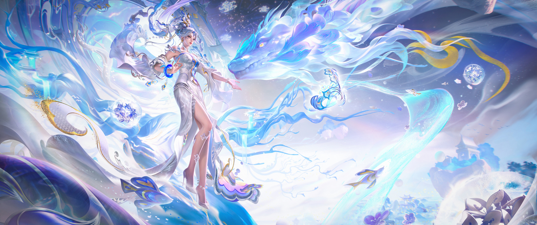 王者荣耀蛇年女娲4K壁纸，千秋盛景带鱼屏专享，3440x1440高清下载