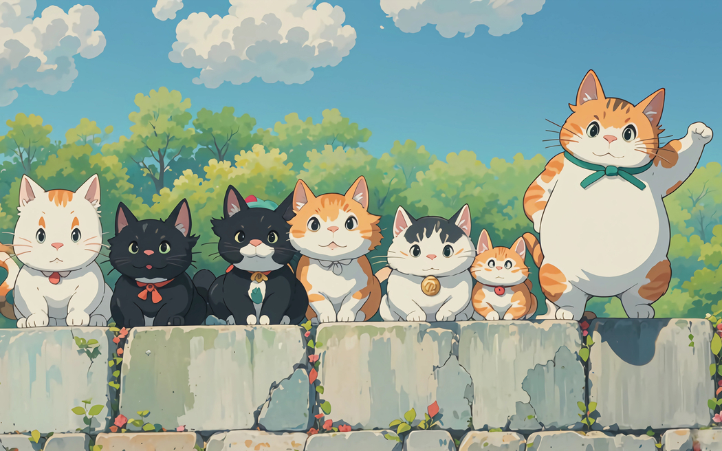 树林中可爱猫咪高清壁纸 2880x1800 适配平板笔记本等设备下载