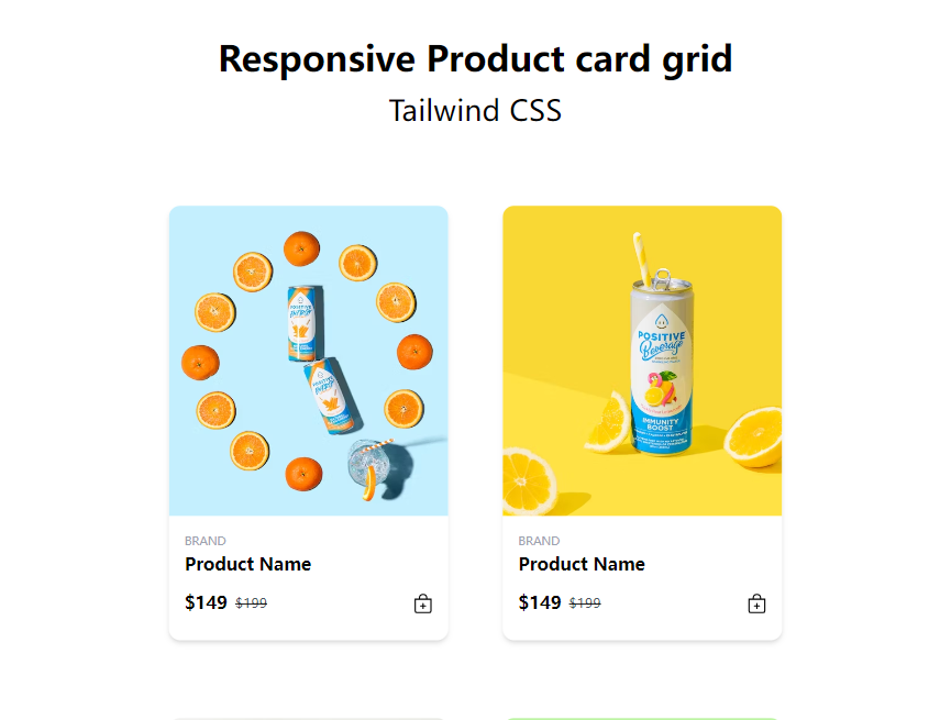 产品卡片设计，响应式产品商品列表模板