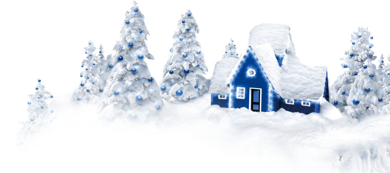 冰雪小屋PNG透明图片素材，高清植物装饰元素下载