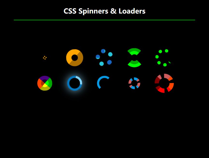 旋转加载css，css动画图标效果代码案例借鉴