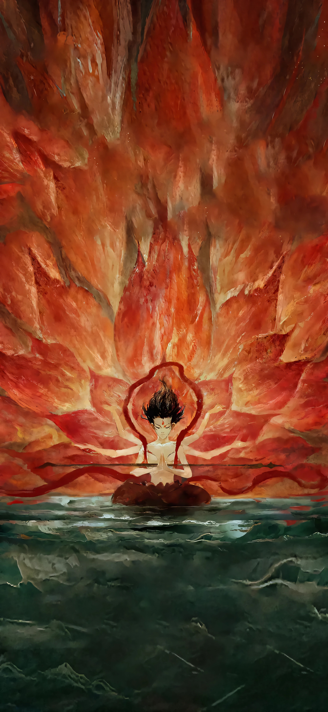 哪吒2魔童闹海火莲花4K竖屏手机壁纸高清下载 1770x3840
