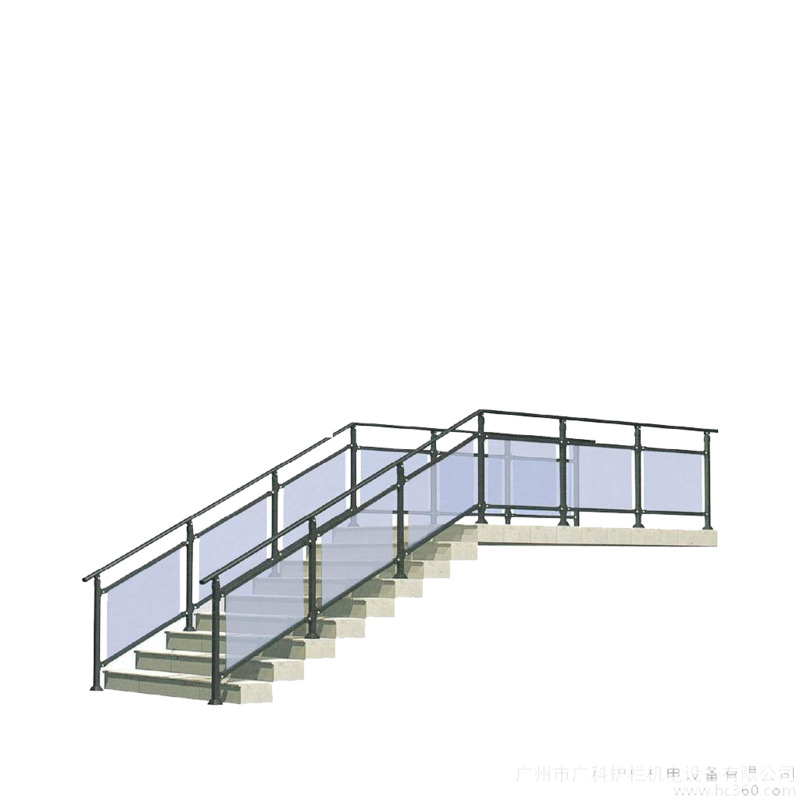 立体楼梯玻璃栏杆PNG透明背景高清素材下载