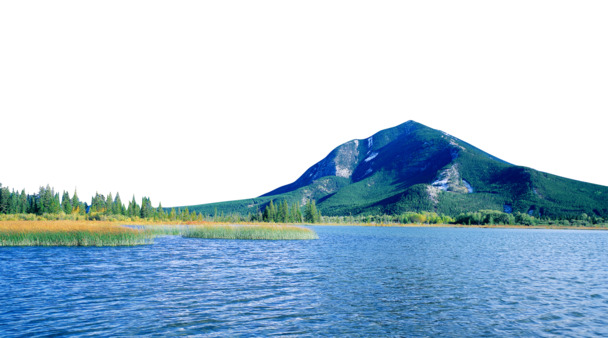 高山湖美景高清PNG透明背景素材下载
