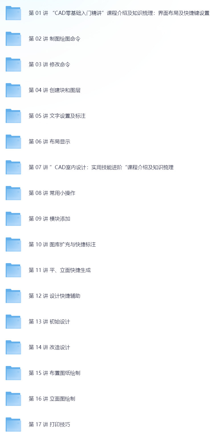 CAD中文基础入门教程大全