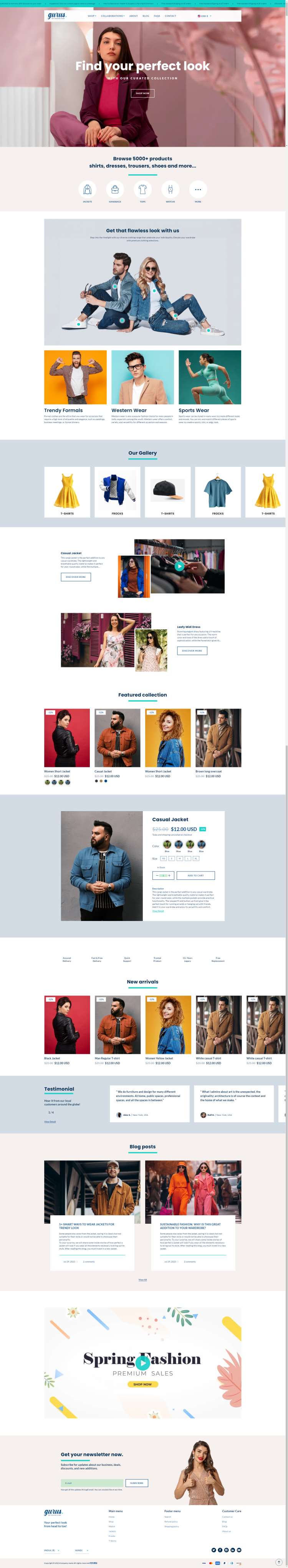 网页制作与设计，高端服装商城网页设计html+css