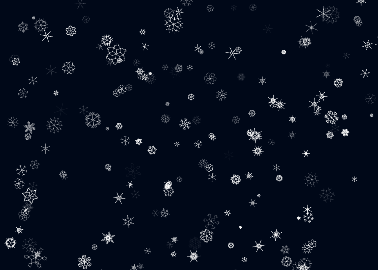 雪花背景图动态制作，逼真雪花飘落动画效果