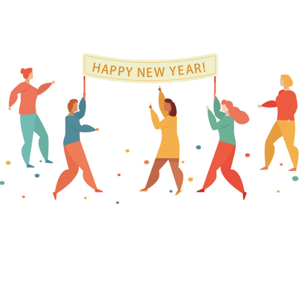 新年卡通背景高清PNG透明图片素材，元旦春节元宵节日元素下载