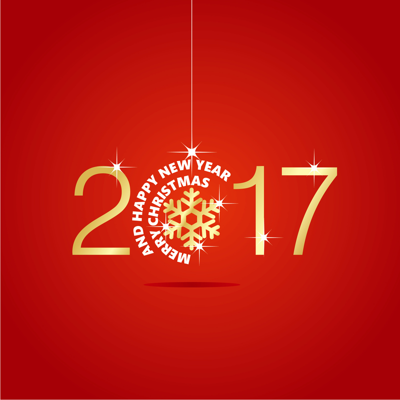 2017红色圣诞高清JPG素材，雪花背景与AI设计素材下载