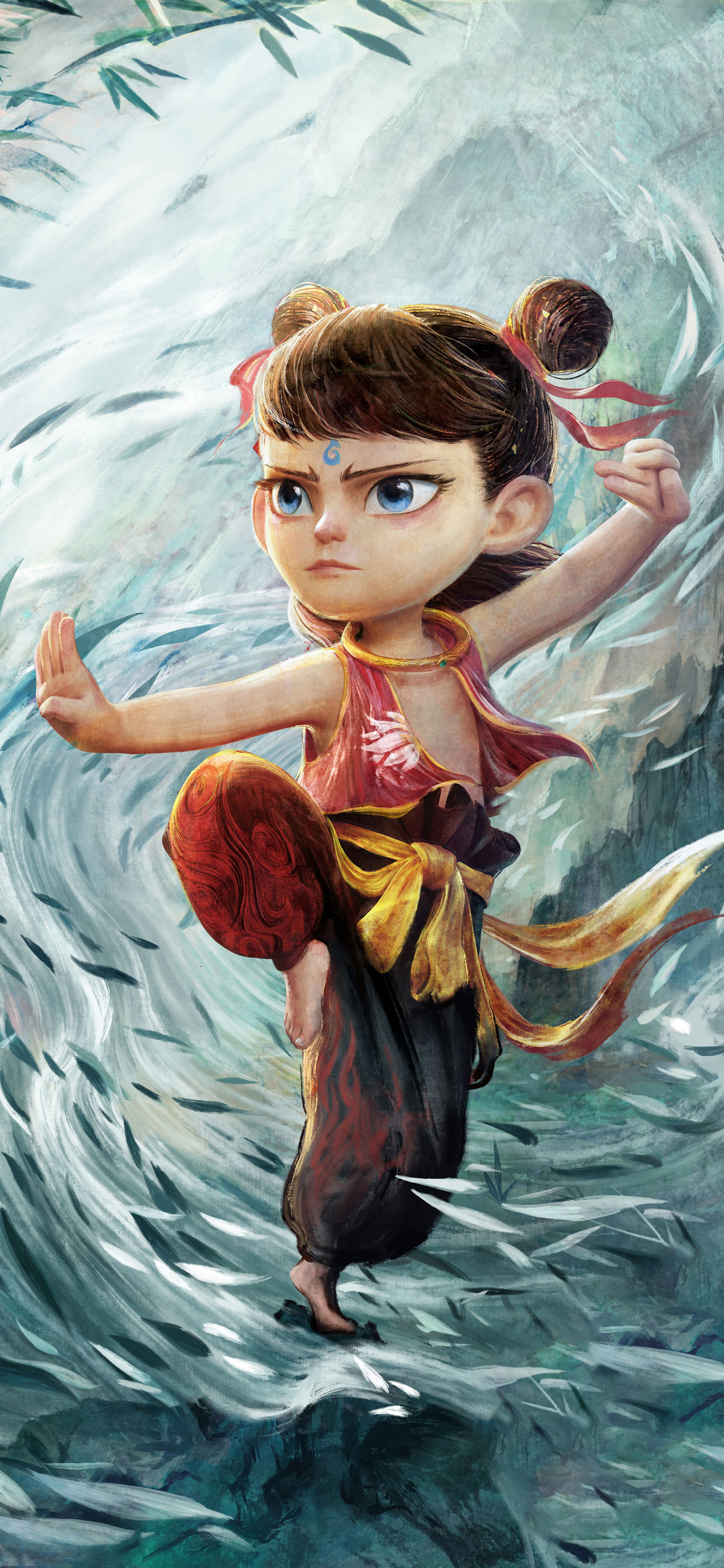 哪吒功夫4K高清手机壁纸，1773x3840分辨率，免费下载