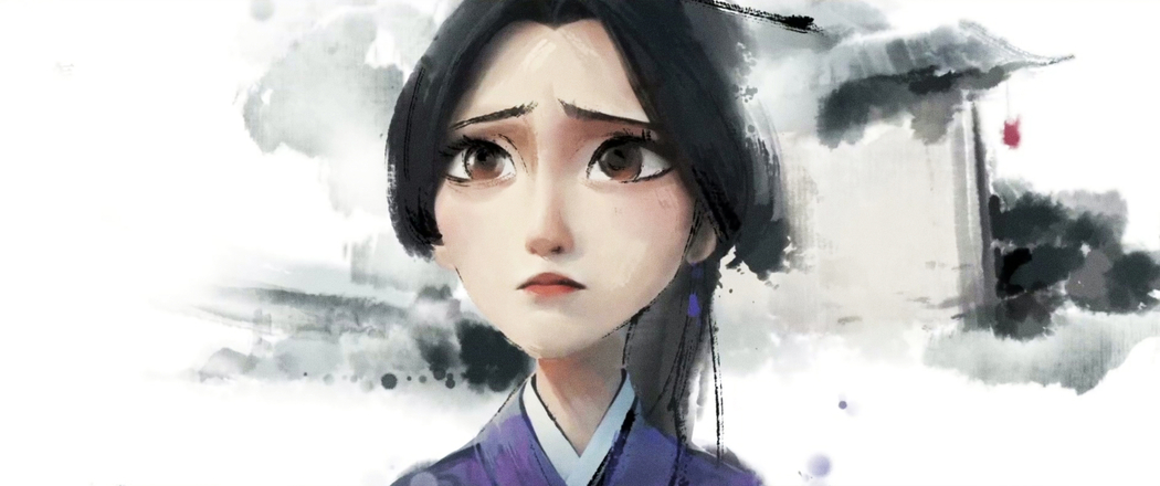 殷夫人水墨画超高清带鱼屏壁纸 3440x1440 免费下载