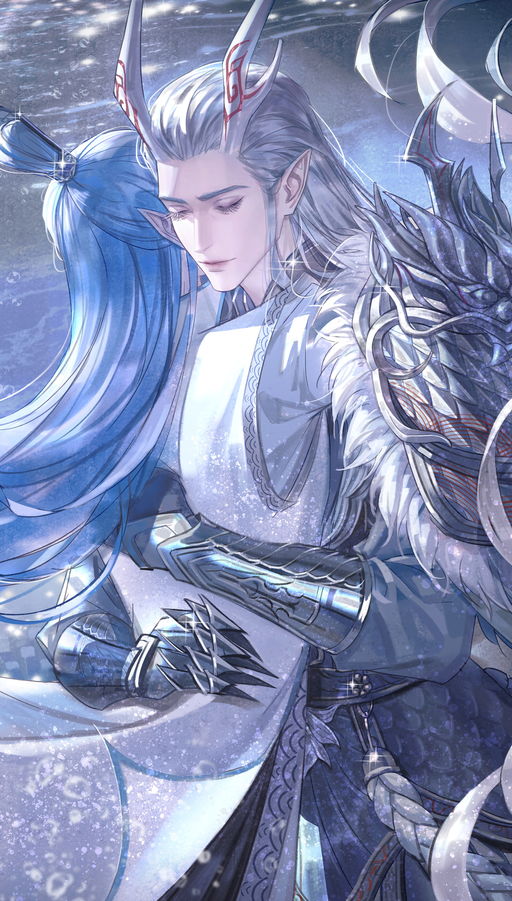 敖丙敖光拥抱高清竖屏4K手机壁纸，2182x3840分辨率，免费下载