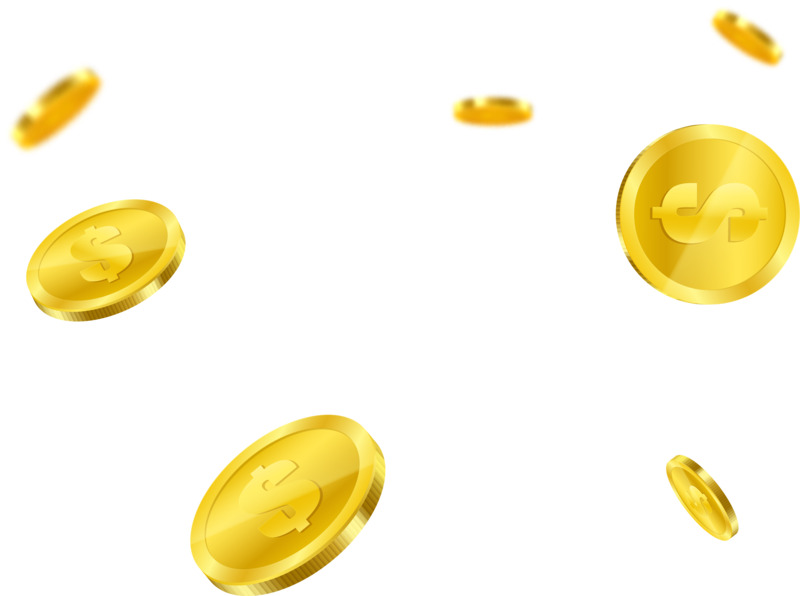 金色钱币漂浮高清PNG透明图片及其他设计素材下载