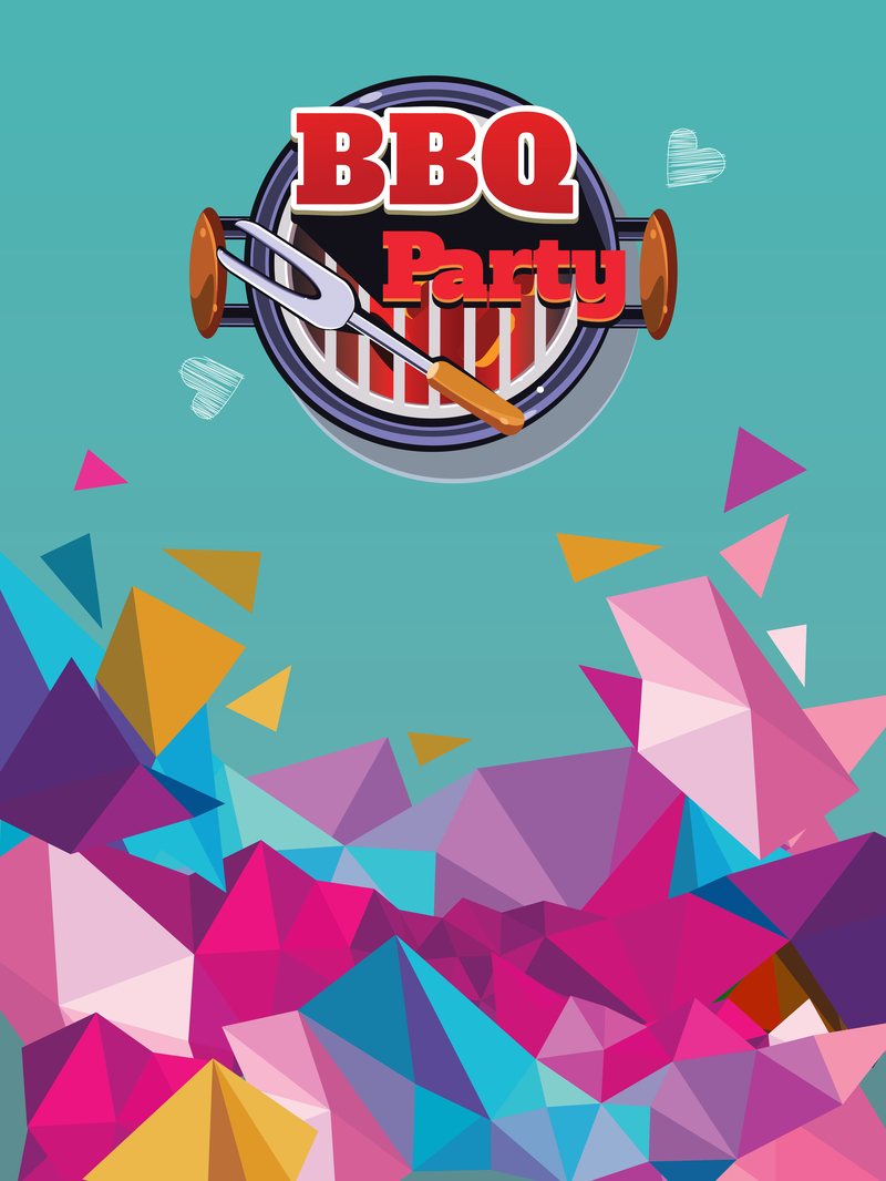 BBQ烧烤聚会美食活动高清矢量背景JPG素材，电商狂欢设计图下载