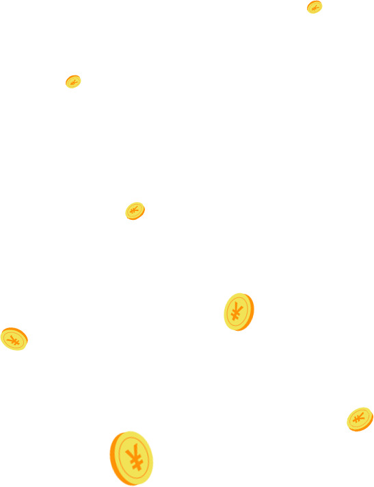 高清漂浮金币PNG图片及设计素材下载