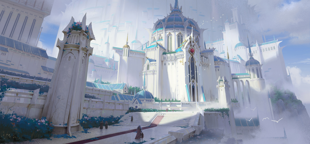 天空之城4K高清风景绘画电脑壁纸，4625x2160分辨率，免费下载