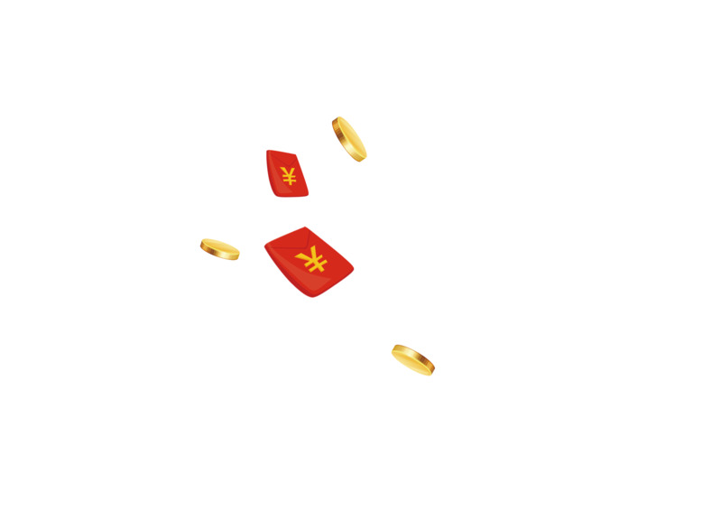 高清PNG透明天降红包金币漂浮元素素材下载