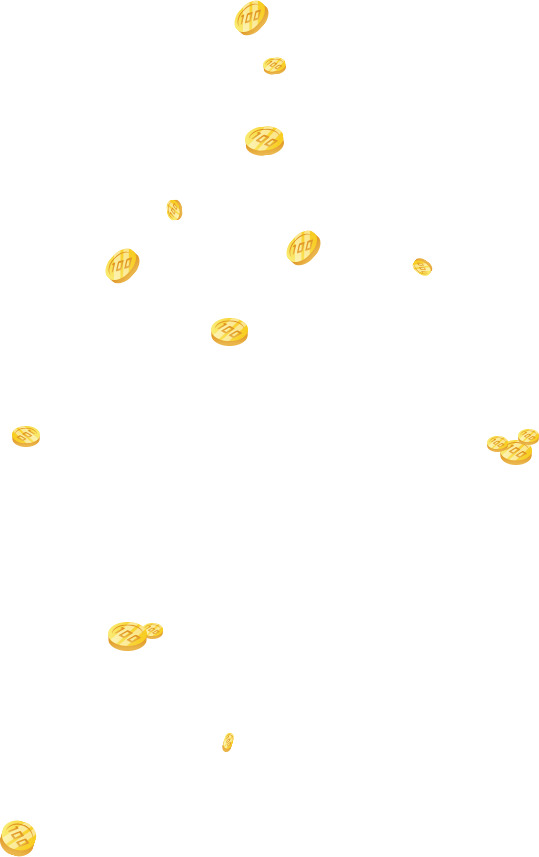 高清金币漂浮PNG透明图片素材下载