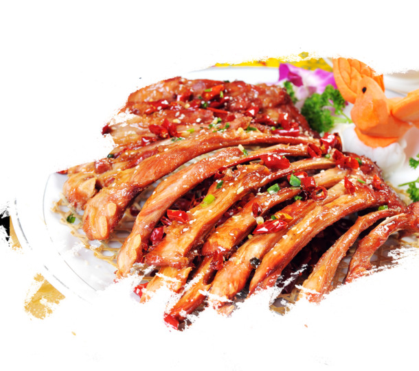 高清PNG透明素材，秘制烤羊排实物装饰元素，生活用品设计图下载