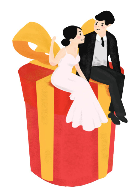 情人节婚礼高清PNG透明插画素材，节日元素及图片设计下载