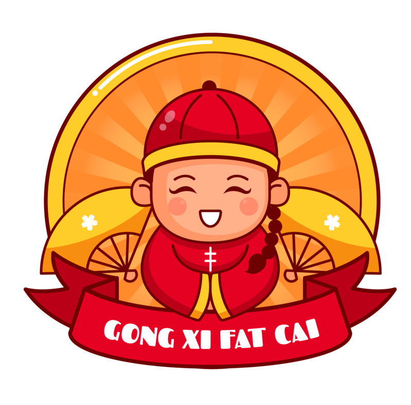 新年福娃弟弟福气扇PNG透明图，元旦春节元宵节日素材AI格式下载