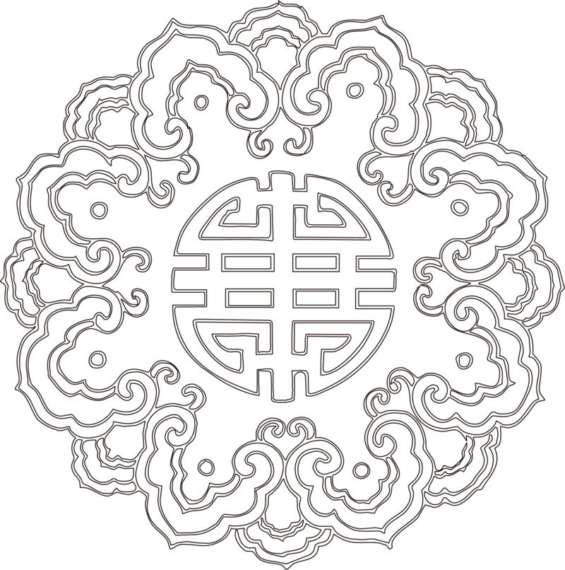 古风无缝花纹PNG透明图片素材下载