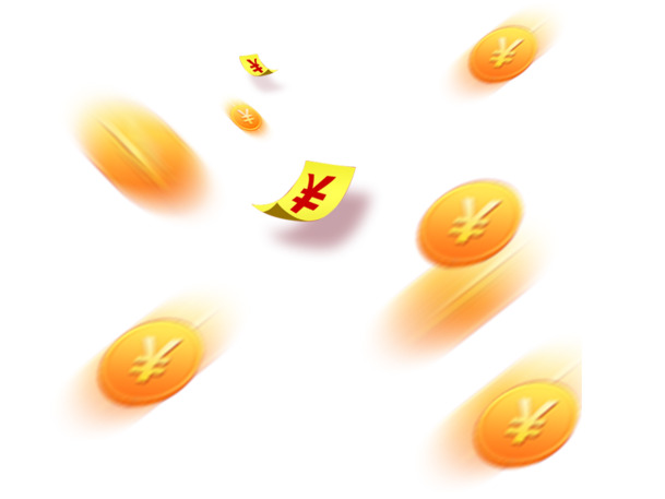 漂浮金币优惠券PNG透明图片素材下载