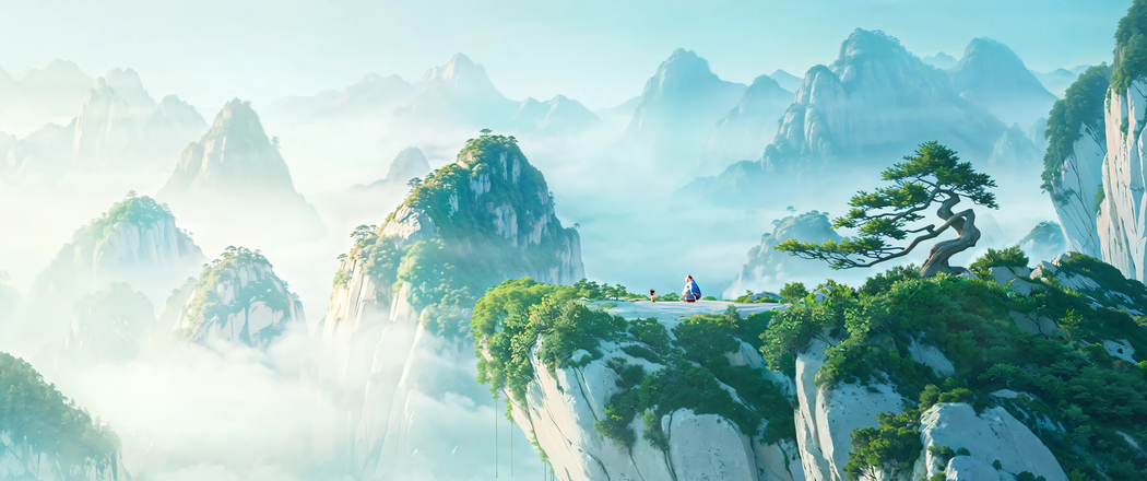 哪吒魔童闹海唯美风景壁纸，3440x1440带鱼屏高清下载
